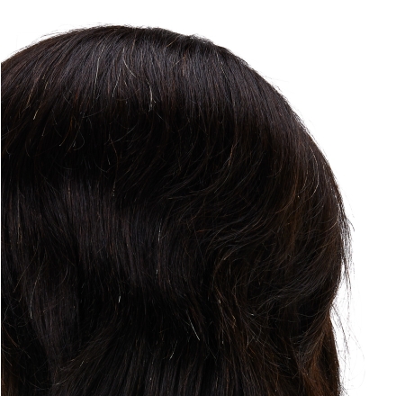 Główka treningowa fryzjerska Gabbiano WZ3 naturalne włosy, kolor 1H, długość 8" - 4