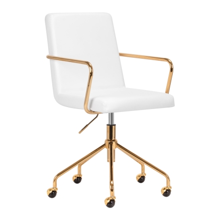 Krzesło Kosmetyczne QS-OF211G złoto białe