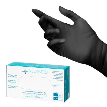 All4med jednorazowe rękawice diagnostyczne nitrylowe czarne S 10 x100szt - 3