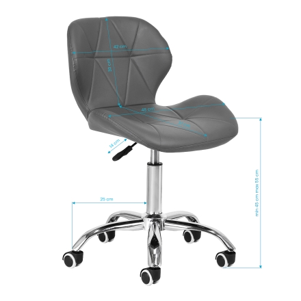 Taboret kosmetyczny QS-06 szary - 8