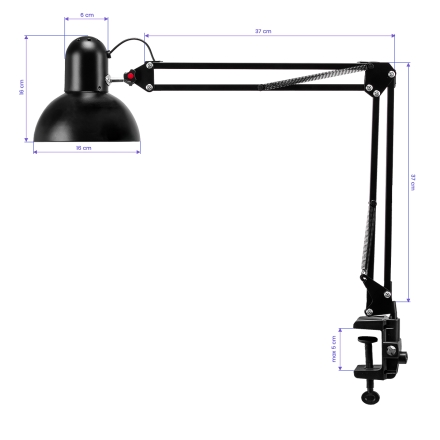 Lampa na biurko PiX 314 czarna - 9