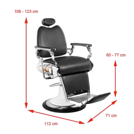 Gabbiano fotel barberski Moto Style czarny - 7