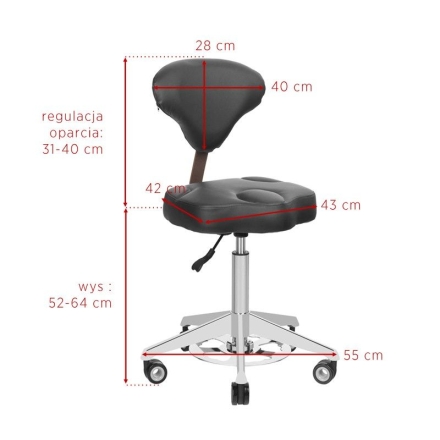 Taboret kosmetyczny Azzurro 156-F bump-up biały - 4