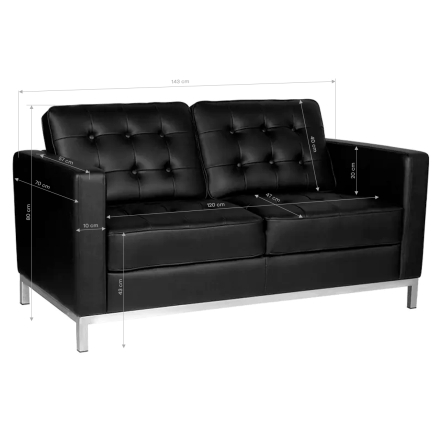 Gabbiano sofa do poczekalni BM18019 czarna - 3