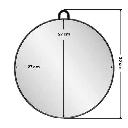 Lusterko fryzjerskie okrągłe Q-29 czarne - 3