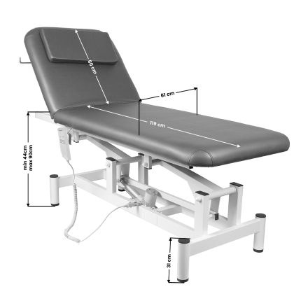 Leżanka elektr. do masażu 079 1 siln. szara - 9