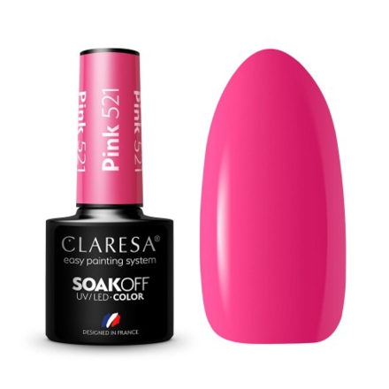 CLARESA Lakier hybrydowy PINK 521 -5g