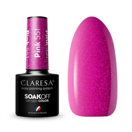 CLARESA Lakier hybrydowy PINK 551 -5g