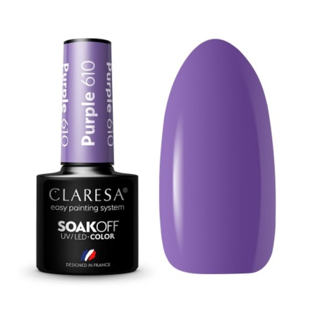 CLARESA Lakier hybrydowy PURPLE 610 -5g