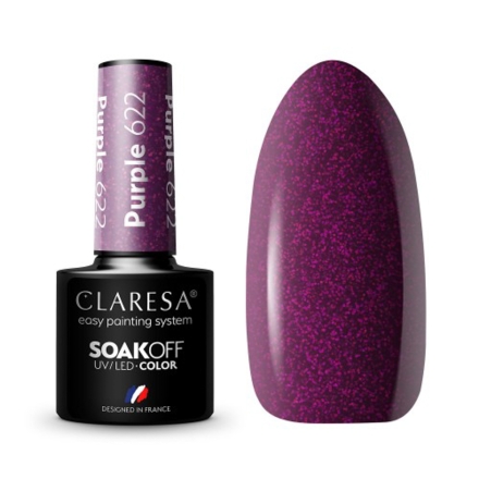 CLARESA Lakier hybrydowy PURPLE 622 -5g