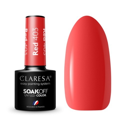 CLARESA Lakier hybrydowy RED 403 -5g