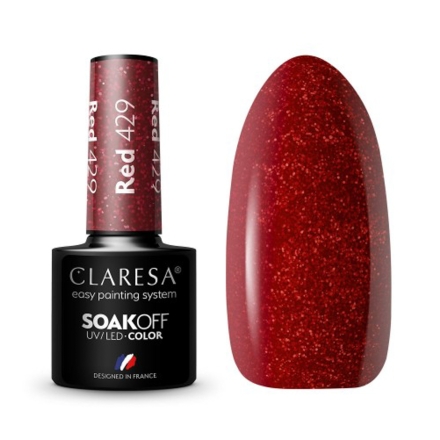 CLARESA Lakier hybrydowy RED 429 -5g