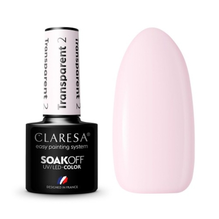 CLARESA Lakier hybrydowy TRANSPARENT 2 -5g