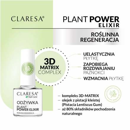 CLARESA Odżywka do paznokci Plant Power Elixir 5 g - 3