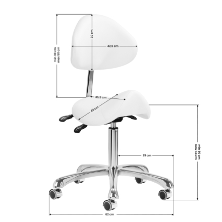 Taboret kosmetyczny 1004 Giovanni biały - 9