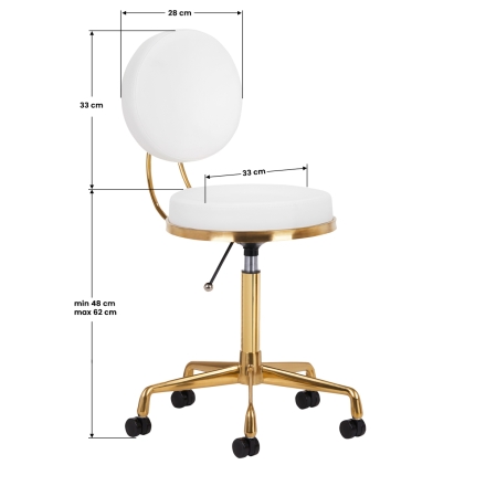 Taboret kosmetyczny H5 złoto biały - 6