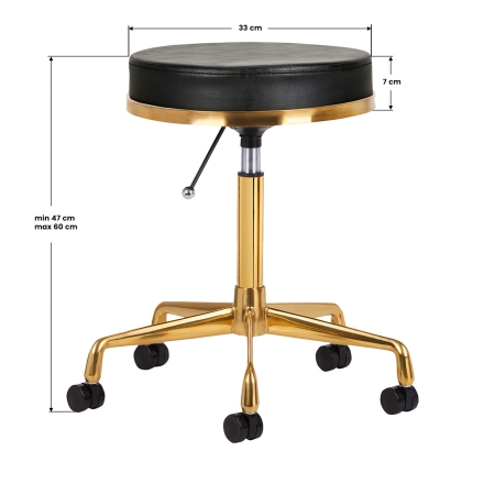 Taboret kosmetyczny H4 złoty czarny - 3