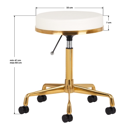 Taboret kosmetyczny H4 złoty biały - 3