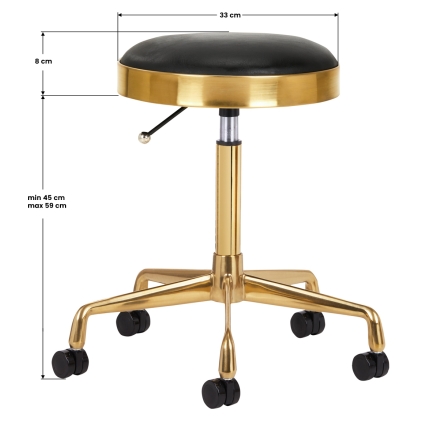 Taboret kosmetyczny H7 złoty czarny - 3